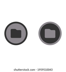 Folder black and white circle icon, black and white vector file, suitable for storage applications