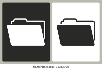 Folder   -  black and white icons. Vector illustration.