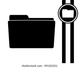 folder - black and white vector icon