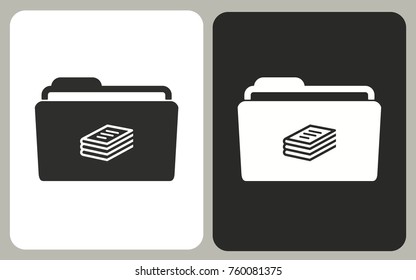 Folder - black and white vector icons for graphic and web design.
