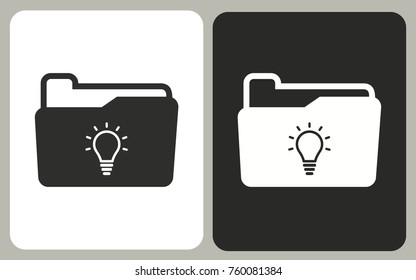 Folder - black and white vector icons for graphic and web design.