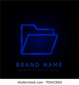 Folder blue chromium metallic logo