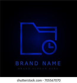 Folder blue chromium metallic logo