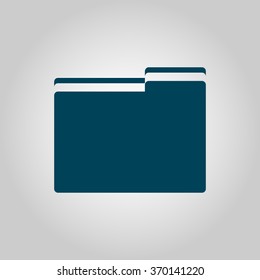 Folder blue icon on grey background with white on center