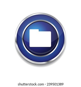 Folder Blue Vector Icon Button