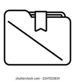 Folder bookmark icon outline vector. Book mark. Template rate