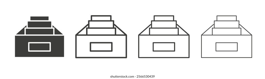 Folder box icon collection for website design, app, UI design.