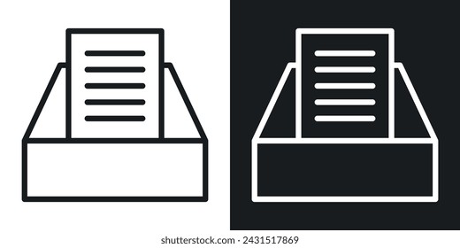 Folder Box Icon Designed in a Line Style on White background.
