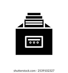 Folder box icon logo sign set vector outline
