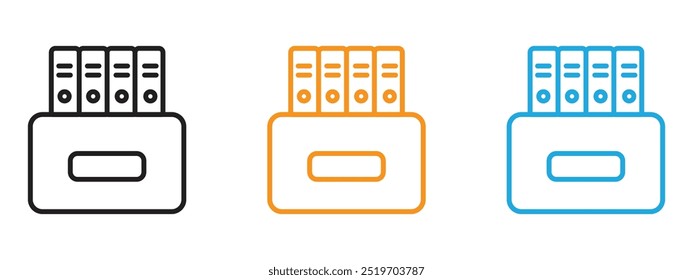 Folder box icon Thin line illustration set