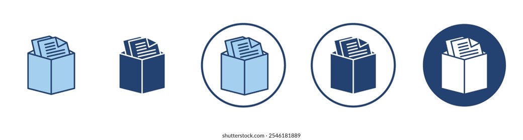 Folder box icon Thin line art isolated
