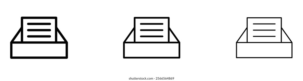 Folder box icon in tree different line stroke sizes.
