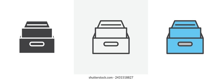 Folder Box Isolated Line Icon Style Design. Simple Vector Illustration