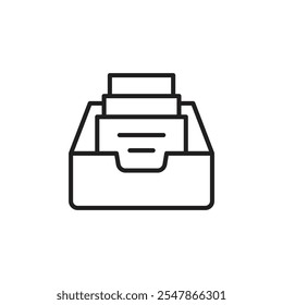 Folder box thin line vector icon