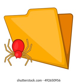 Folder with a bug icon in cartoon style isolated on white background vector illustration