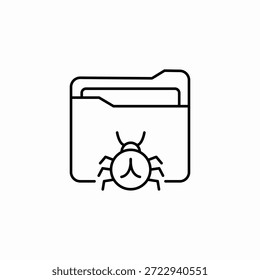 Vector de signo de icono de virus de error de carpeta