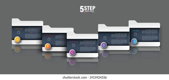 Folder business file data infographic