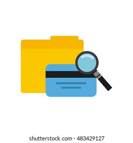 folder with business icon vector illustration design