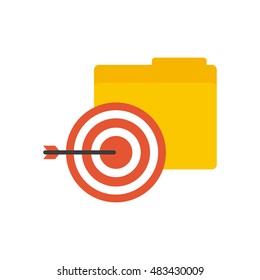 folder with business icon vector illustration design