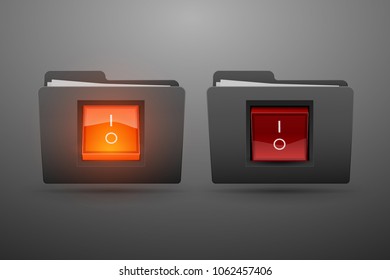 folder with buttons overlay icon -  file vector icons sign  illustration of directory