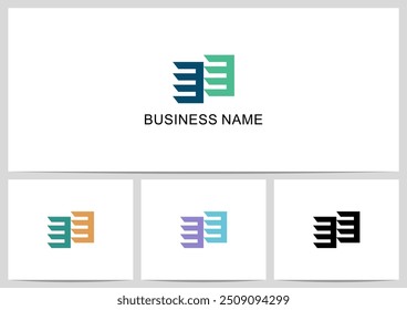 Diseño simple del logotipo del cajón del estante del gabinete de la carpeta