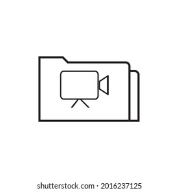 Folder with camcorder sign. Video gallery