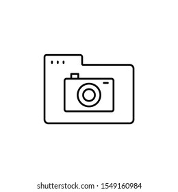 Folder camera icon. Simple line, outline vector of icons for ui and ux, website or mobile application