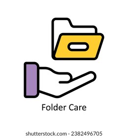 Folder Care vector Filled outline Design illustration. Symbol on White background EPS 10 File 