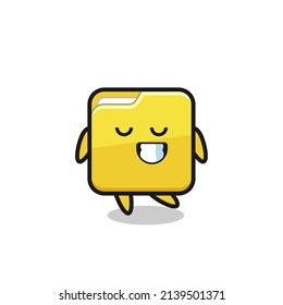 folder cartoon illustration with a shy expression , cute style design for t shirt, sticker, logo element