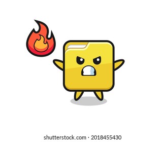 folder character cartoon with angry gesture , cute style design for t shirt, sticker, logo element