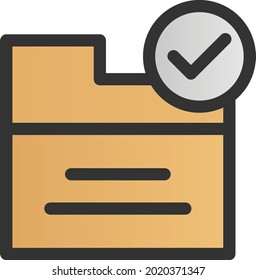 Folder Check Filled Gradient Vector Icon Design
