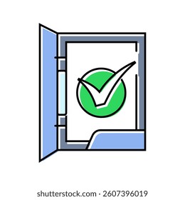 folder check mark color icon vector. folder check mark sign. isolated symbol illustration