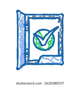 folder check mark doodle icon sketch vector. folder check mark sign. isolated symbol illustration