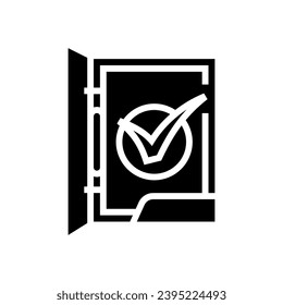 marca de verificación de carpeta glifo vector de icono. signo de marca de verificación de carpeta. ilustración de símbolo aislado