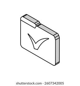 folder check mark isometric icon vector. folder check mark sign. isolated symbol illustration