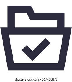 Folder Checked Vector Icon