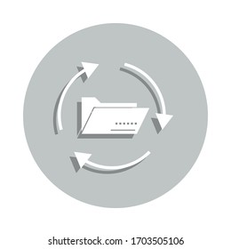 folder, circle, arrow, data interchange badge icon. Simple glyph, flat vector of Business icons for ui and ux, website or mobile application