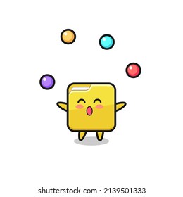 the folder circus cartoon juggling a ball , cute style design for t shirt, sticker, logo element