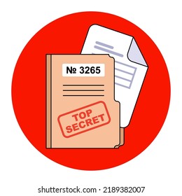 Folder With Classified Documents. Hold Dirt In Your Hand. State Secret. Flat Vector Illustration