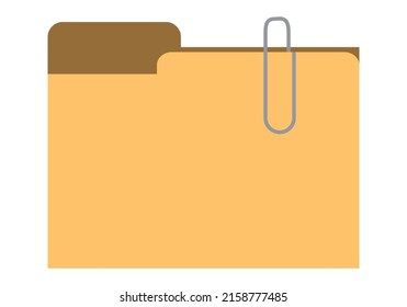 folder with clip icon on white background.