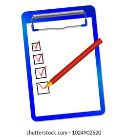 folder with clip and red pensil vector  