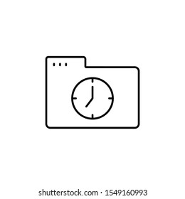 Folder clock icon. Simple line, outline vector of icons for ui and ux, website or mobile application