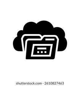 folder cloud hybrid work glyph icon vector. folder cloud hybrid work sign. isolated symbol illustration