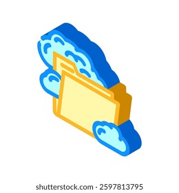 folder cloud hybrid work isometric icon vector. folder cloud hybrid work sign. isolated symbol illustration