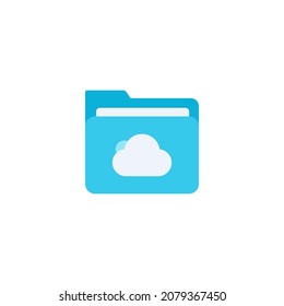 folder cloud network sharing icon flat style graphic design vector