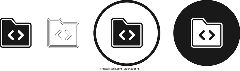 folder code icon . web icon set . icons collection flat. Simple vector illustration.