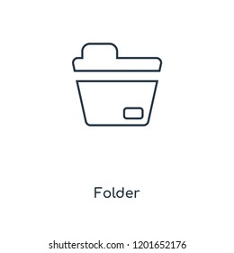 Folder concept line icon. Linear Folder concept outline symbol design. This simple element illustration can be used for web and mobile UI/UX.