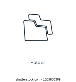 Folder concept line icon. Linear Folder concept outline symbol design. This simple element illustration can be used for web and mobile UI/UX.