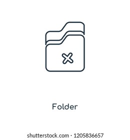 Folder concept line icon. Linear Folder concept outline symbol design. This simple element illustration can be used for web and mobile UI/UX.