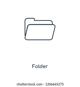 Folder concept line icon. Linear Folder concept outline symbol design. This simple element illustration can be used for web and mobile UI/UX.